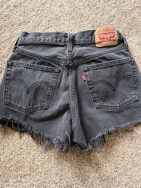 Levi's  Black High-Waist Cutoff Denim Shorts